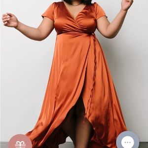 Baltic Born Krystal Satin Maxi Wrap Dress